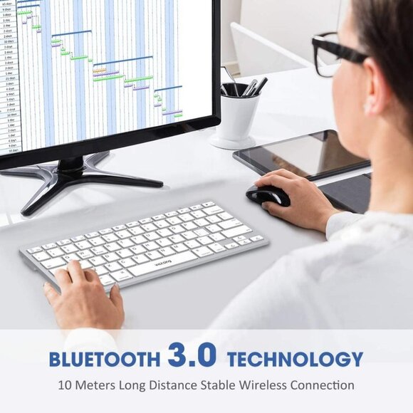 VicTsing Bluetooth Keyboard (PC172A) - Silver - Picture 5 of 15